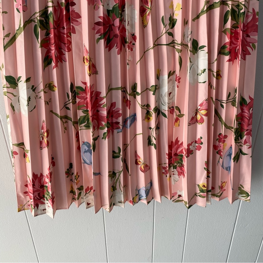 Spartina 449 Pink Floral Pleated Midi Skirt - Picture 5 of 11